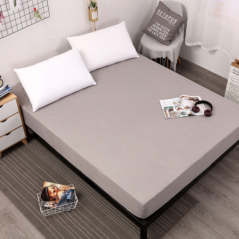 Grey Queen Waterproof Fitted Mattress Protector 152x190x30cm