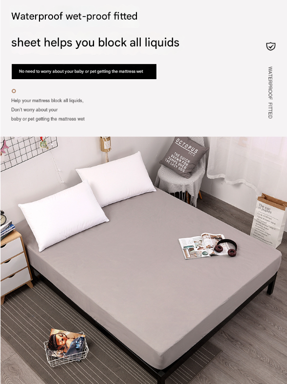 Black Queen Waterproof Fitted Mattress Protector 152x190x30cm - Image 2