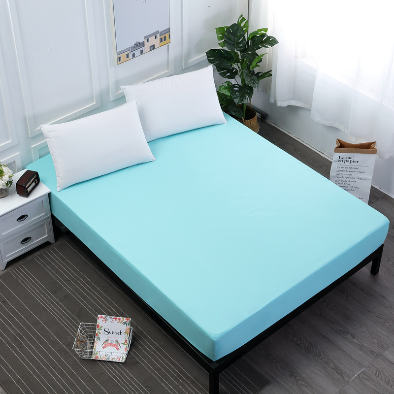 Light Blue Queen Waterproof Fitted Mattress Protector 152x190x30cm