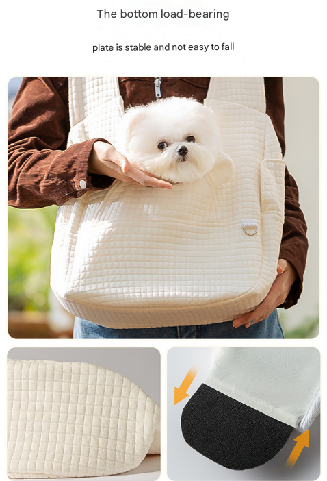 Grey Soft Quilted Front Pack Pet Carrier Backpack for Small Dogs and Cats - Image 5