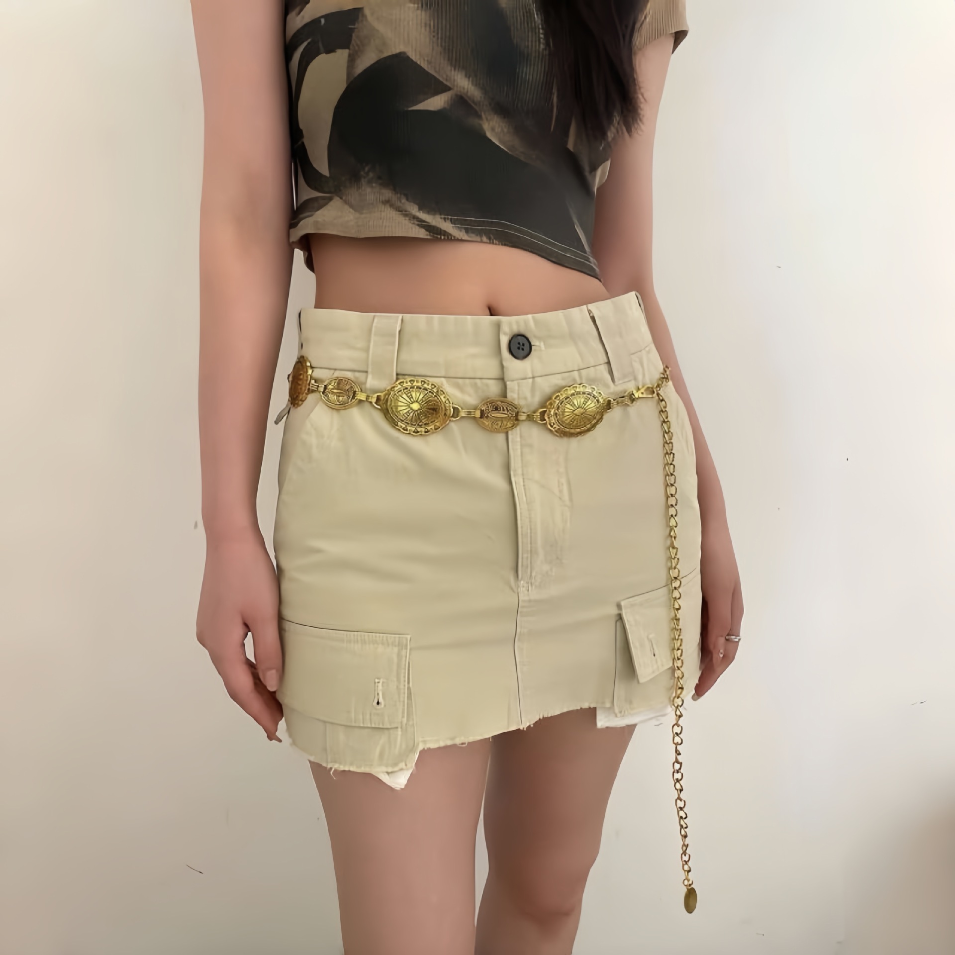 Silver 4-Piece Bohemian Metal Waist Chain Belt Set