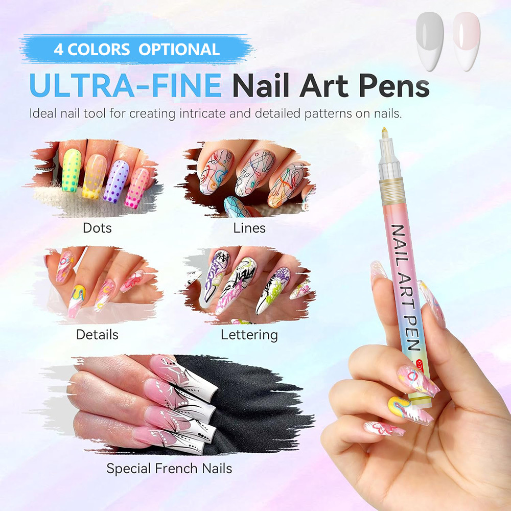 Blue 0.7mm Nail Art Doodle Pen 12 Sticks Single Color Marker - Image 3
