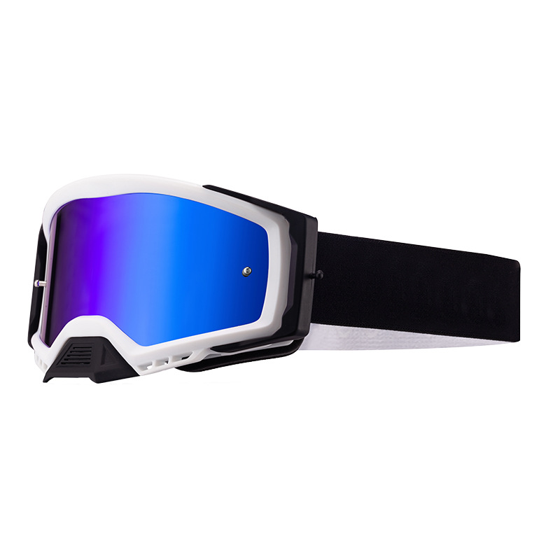 Panoramic Outdoor Sports Goggles - Blue/White Frame Blue Film