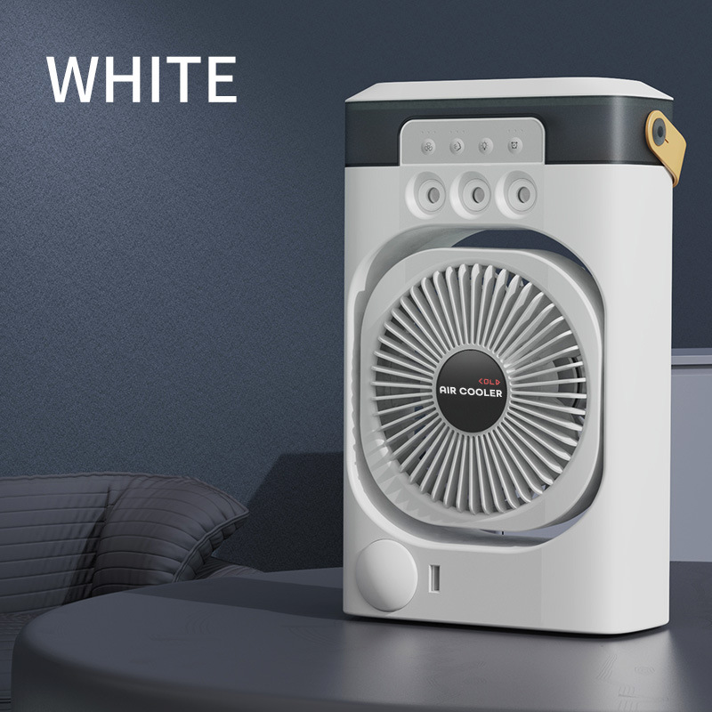 White 3-in-1 Portable Air Cooler Fan Desktop Humidifier with LED Light