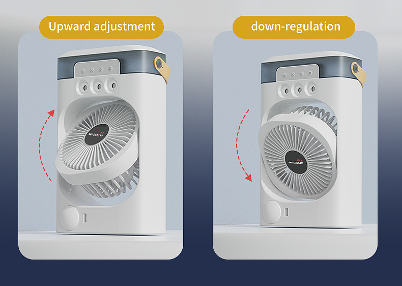 White 3-in-1 Portable Air Cooler Fan Desktop Humidifier with LED Light - Image 6