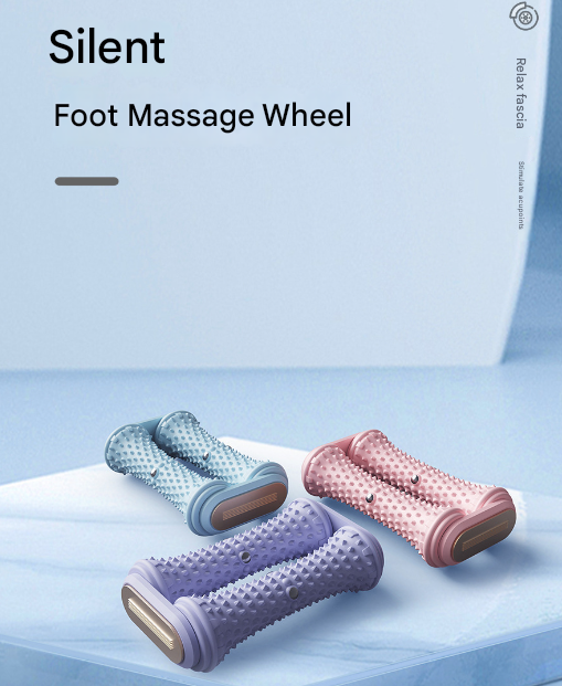 Blue Ergonomic Dual Foot Massage Roller Deep Tissue Relief for Plantar Fasciitis - Image 2