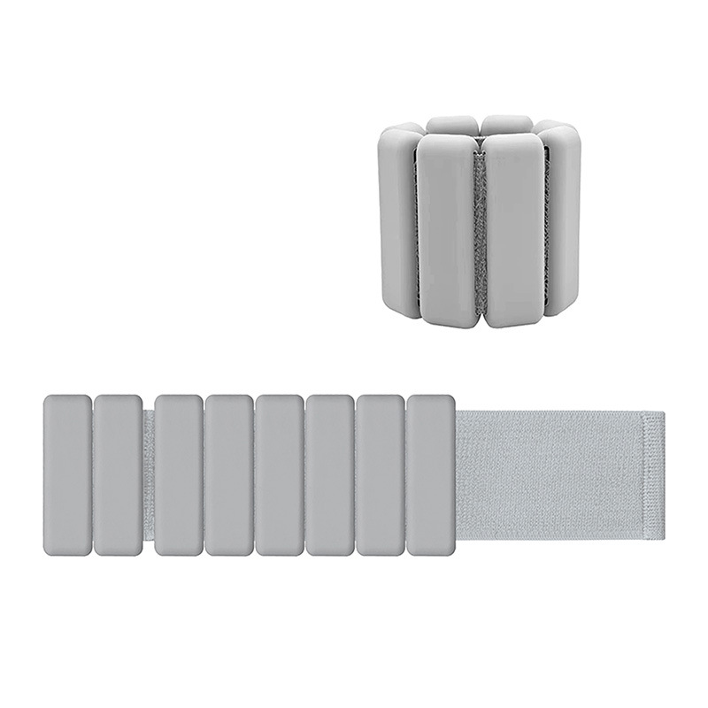 Grey Premium Adjustable Silicone Wrist and Ankle Weights 1lb Each Pair