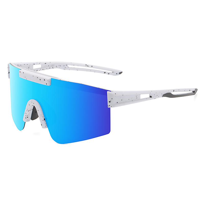 Blue Lenses White Temples Ultra-Light Polarized Sports Sunglasses