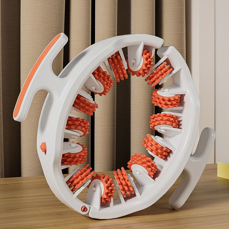 Orange and White Adjustable 3D Leg and Body Roller Massager Cellulite Tool