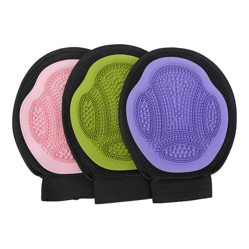 Green 3 Pack Gentle Pet Grooming Glove For Dogs And Cats - Image 2