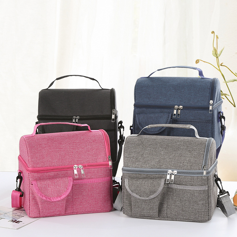 2 Pcs Black Premium Double Layer Insulated Lunch Bag 8.4L - Image 2