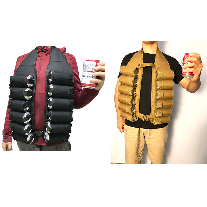 Khaki Ultimate 12-Can Beverage Carrier Backpack Vest - Image 2