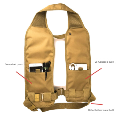 Khaki Ultimate 12-Can Beverage Carrier Backpack Vest - Image 4