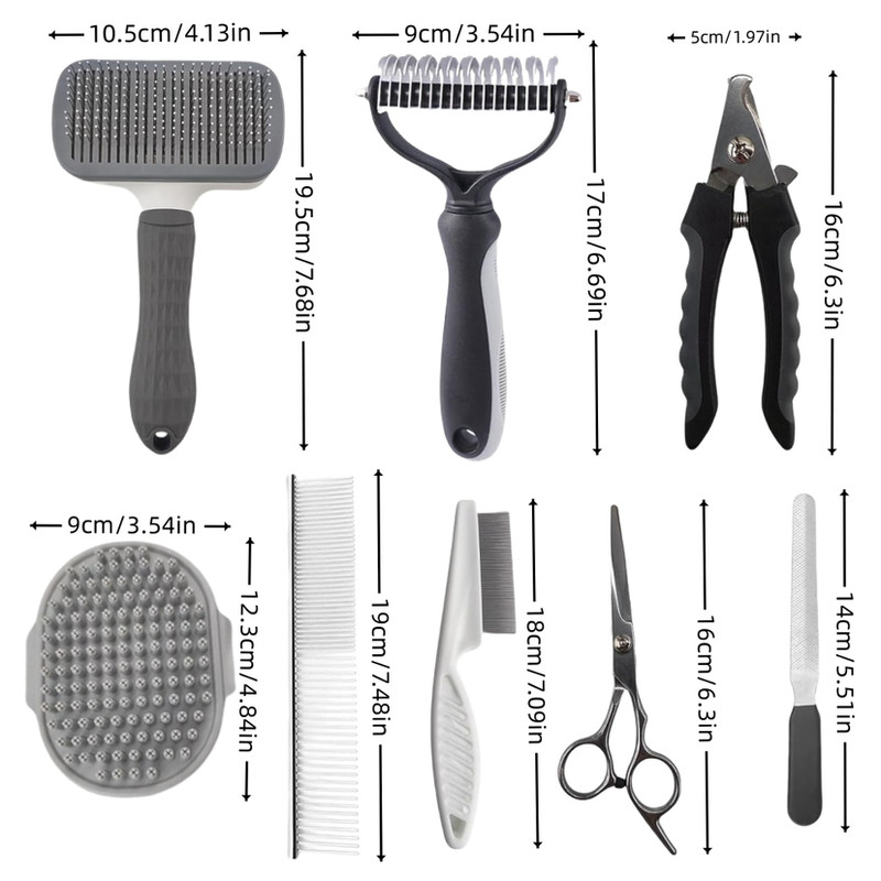 Pink Professional 9 Piece Pet Grooming Kit With Storage Bag - Image 2