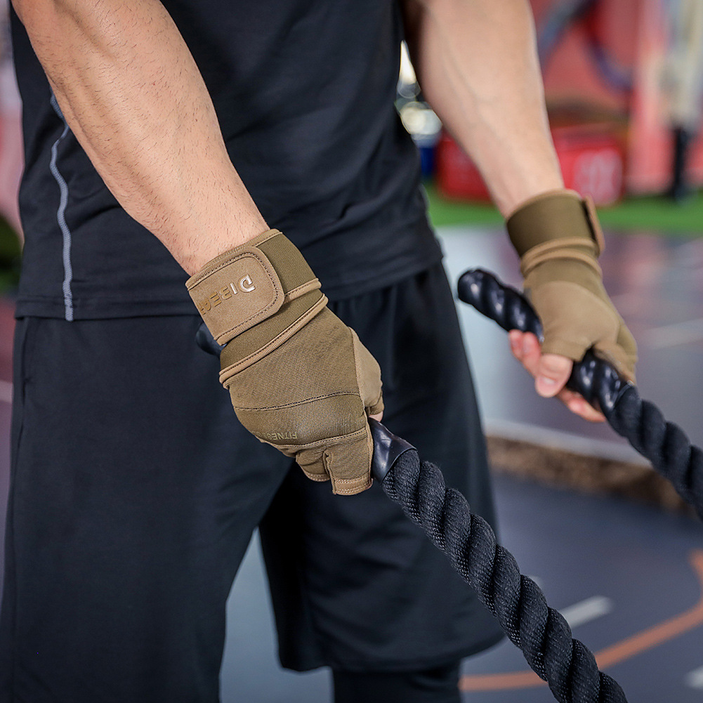Size S Green Heavy Duty Workout Gloves with Wrist Support - Image 4