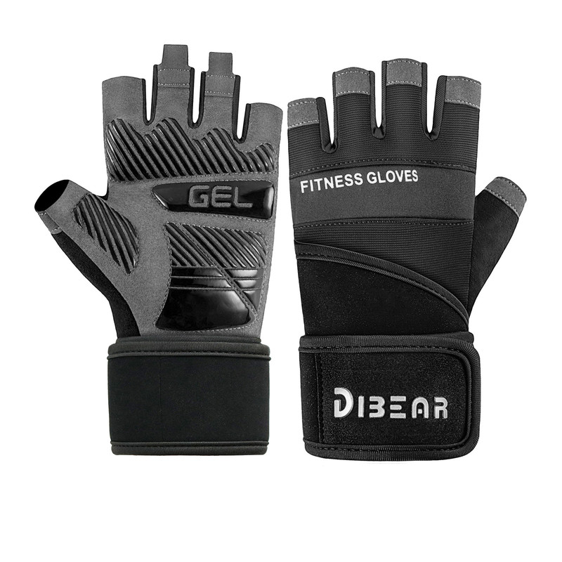 Size M Black Heavy Duty Workout Gloves with Wrist Support