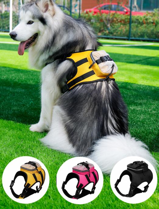 Size L Black Ultimate Dog Harness Vest with Backpack for Medium to Large Breeds - Image 3
