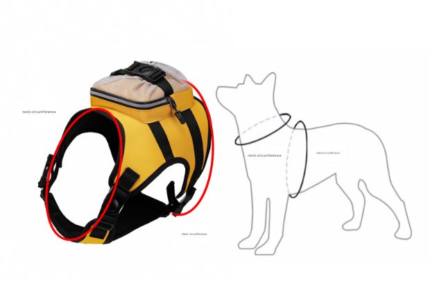 Size L Black and Yellow Ultimate Dog Harness Vest with Backpack for Large Breeds - Image 5