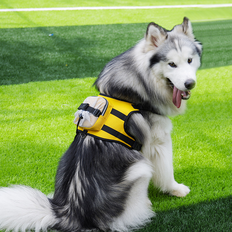 Size S Black and Yellow Ultimate Dog Harness Vest with Backpack for Medium Dogs - Image 2