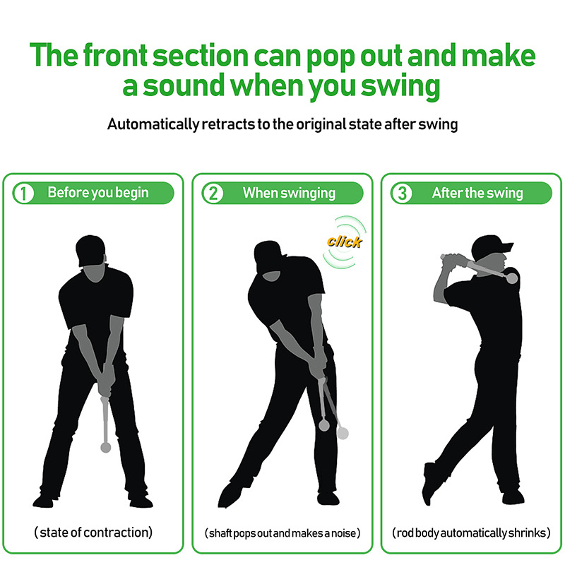 Black Pro Golf Swing Trainer with Audible Click & Corrective Grip - Image 4