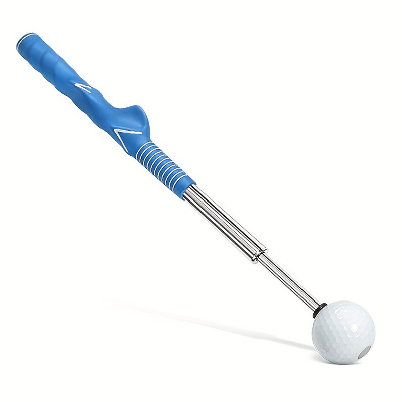 Blue Pro Golf Swing Trainer with Audible Click & Corrective Grip