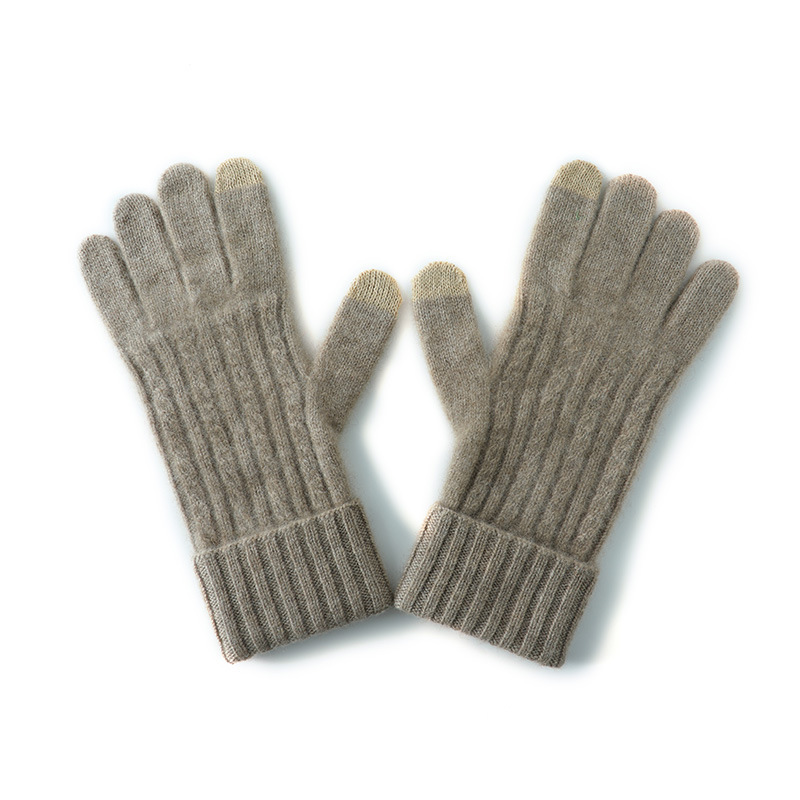 Elephant Gray Unisex Touchscreen Ribbed Warm Cycling Gloves