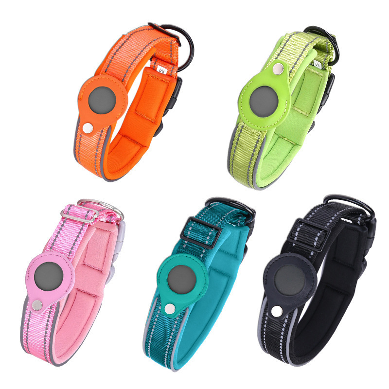 Size S Orange Reflective Anti-Lost Pet Collar for Apple AirTag - Image 2