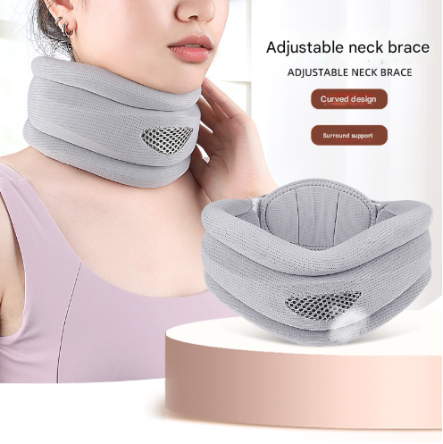 Grey Adjustable Soft Ergonomic Cervical Collar Neck Support Brace