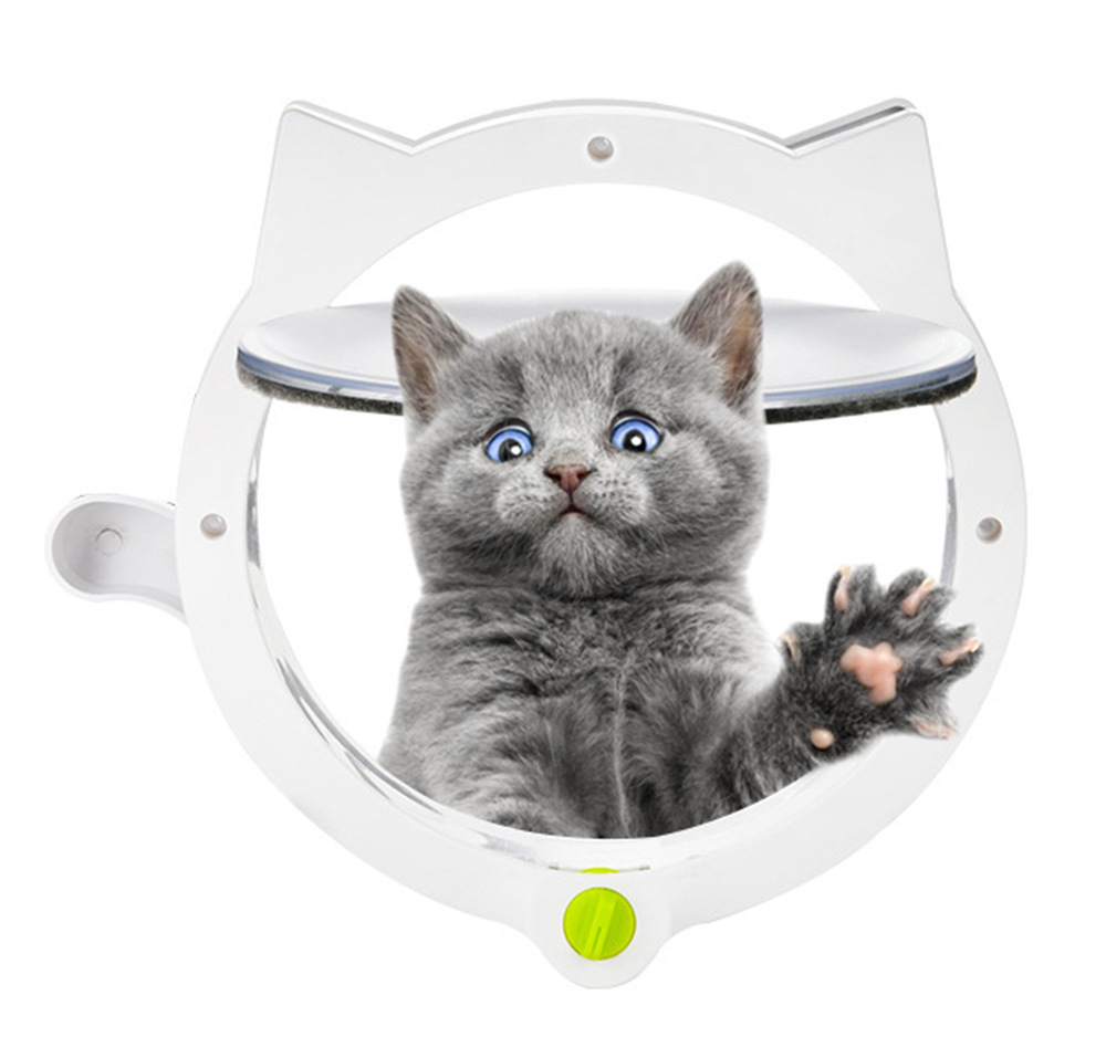 White 4-Way Locking Cat Flap Door