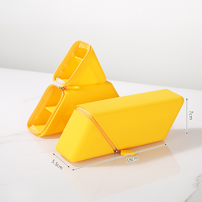 Yellow Transforming Silicone Pencil Case