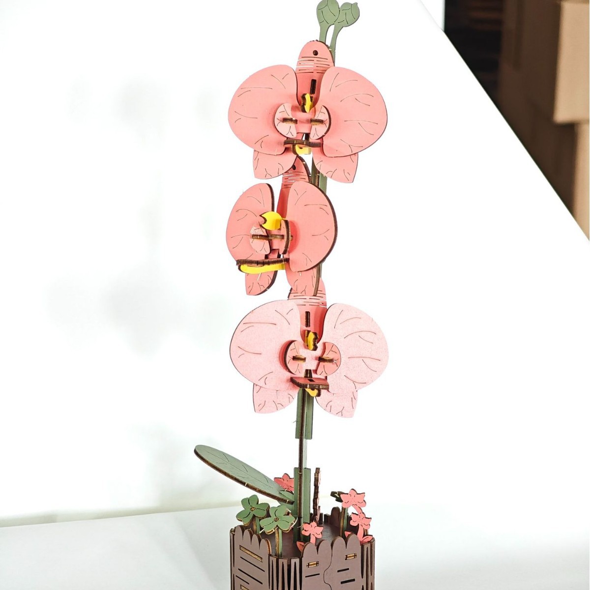 DIY 3D Wooden Butterfly Orchid Puzzle 60-Piece Kids Craft Toy