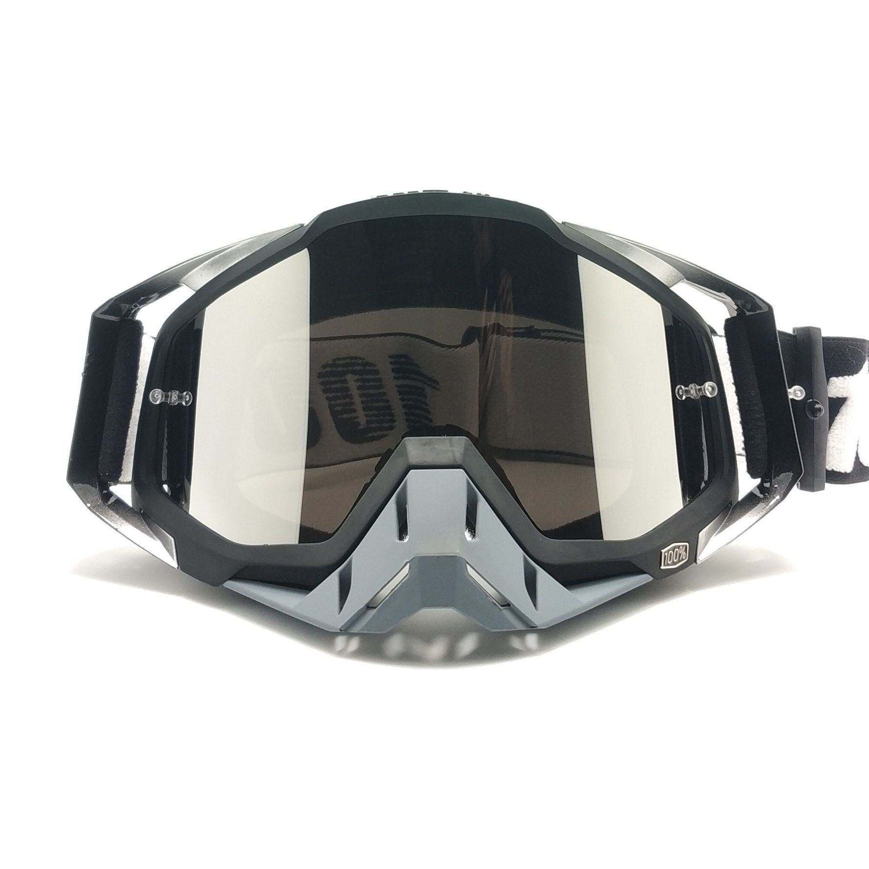 Grey Frame with Mercury Flakes Motocross Goggles Off-Road Eye Protection