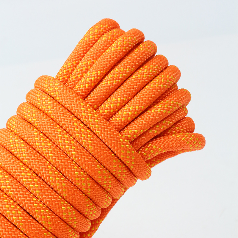 Orange 10mm Double Hook Climbing Rope Set 10m Outdoor Safety Cord