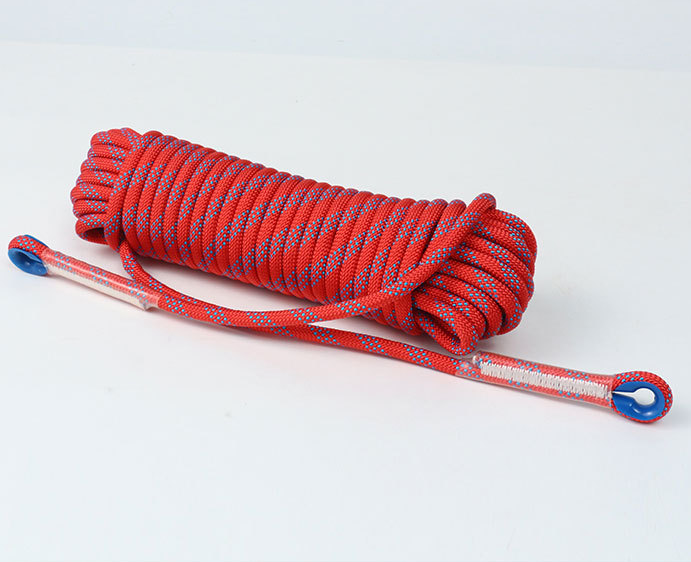 Red 10mm Double Hook Climbing Rope Set 15m Outdoor Safety Cord