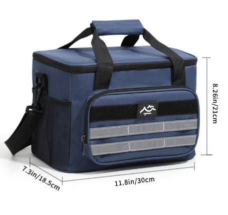 Navy Blue Versatile Large-Capacity Picnic Insulated Bag with Ice Pack