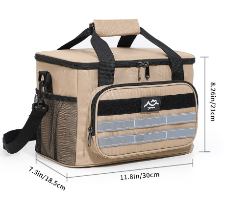 Beige Versatile Large-Capacity Picnic Insulated Bag with Ice Pack