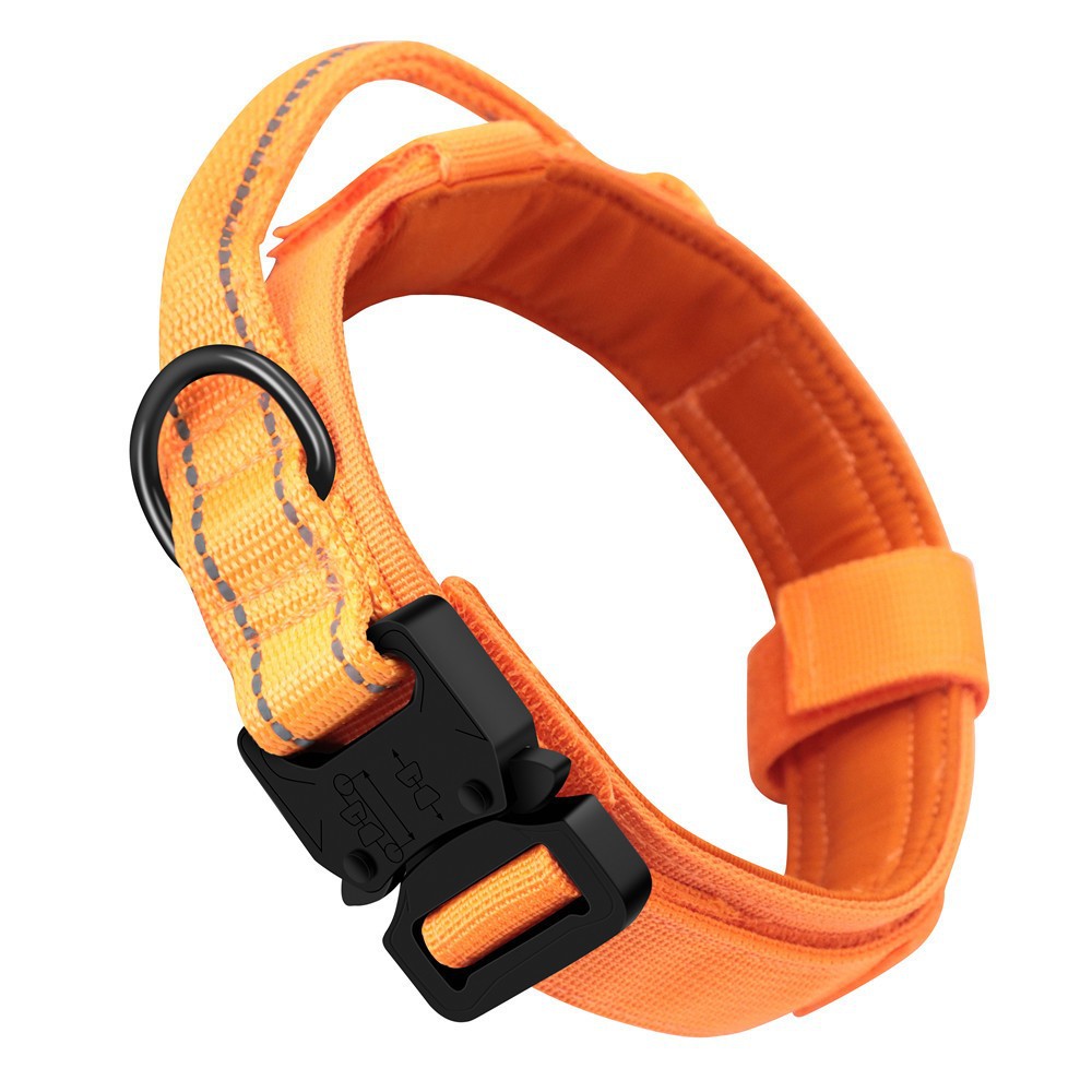 Size XL Orange Tactical Dog Collar 3.8cm Width