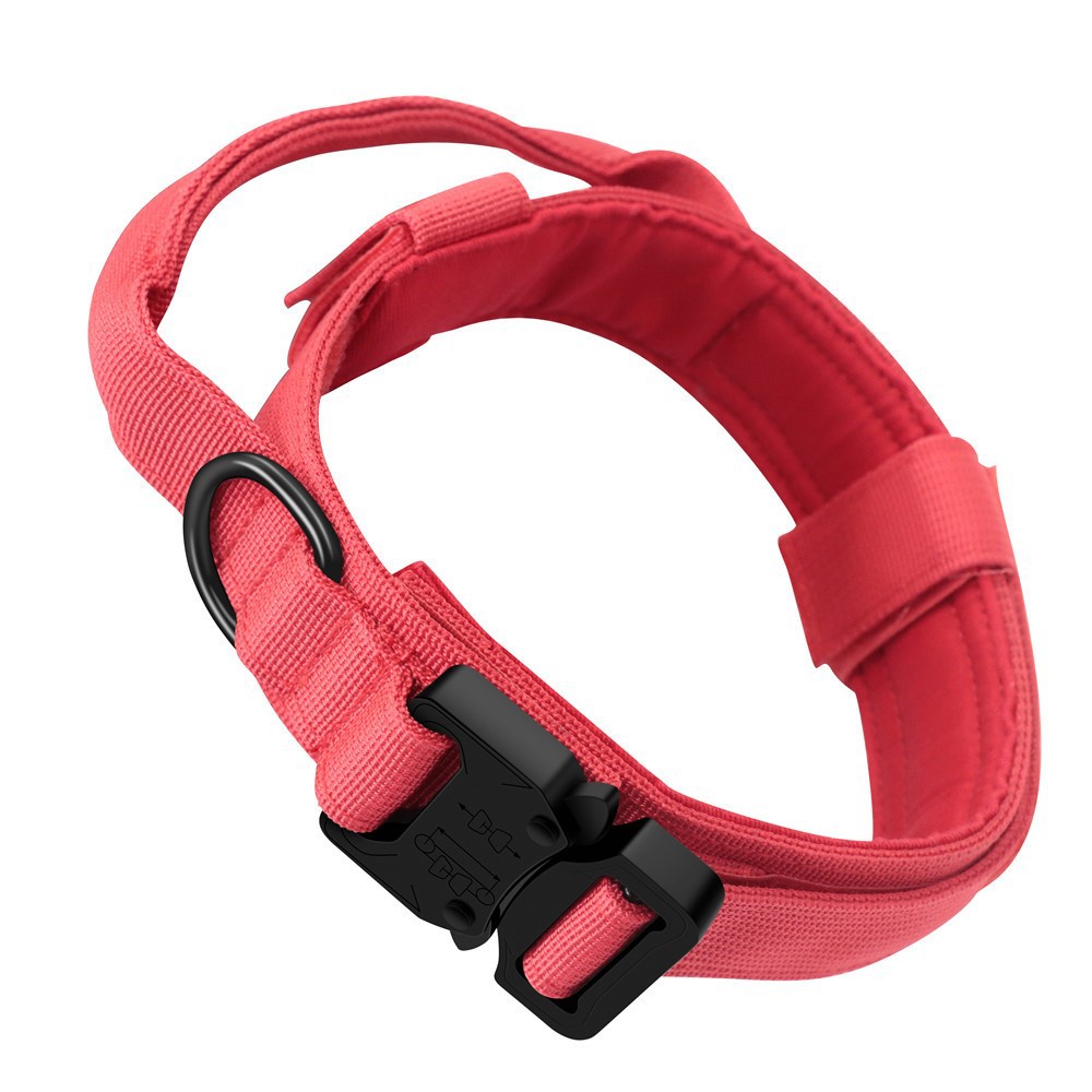 Size M Red Tactical Dog Collar 3.8cm Width