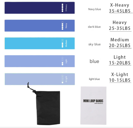 Blue 10 Pieces 2 Sets Premium Resistance Loop Bands