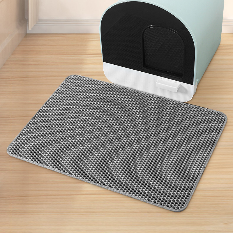 Grey Double-Layer Cat Litter Mat 45x60cm