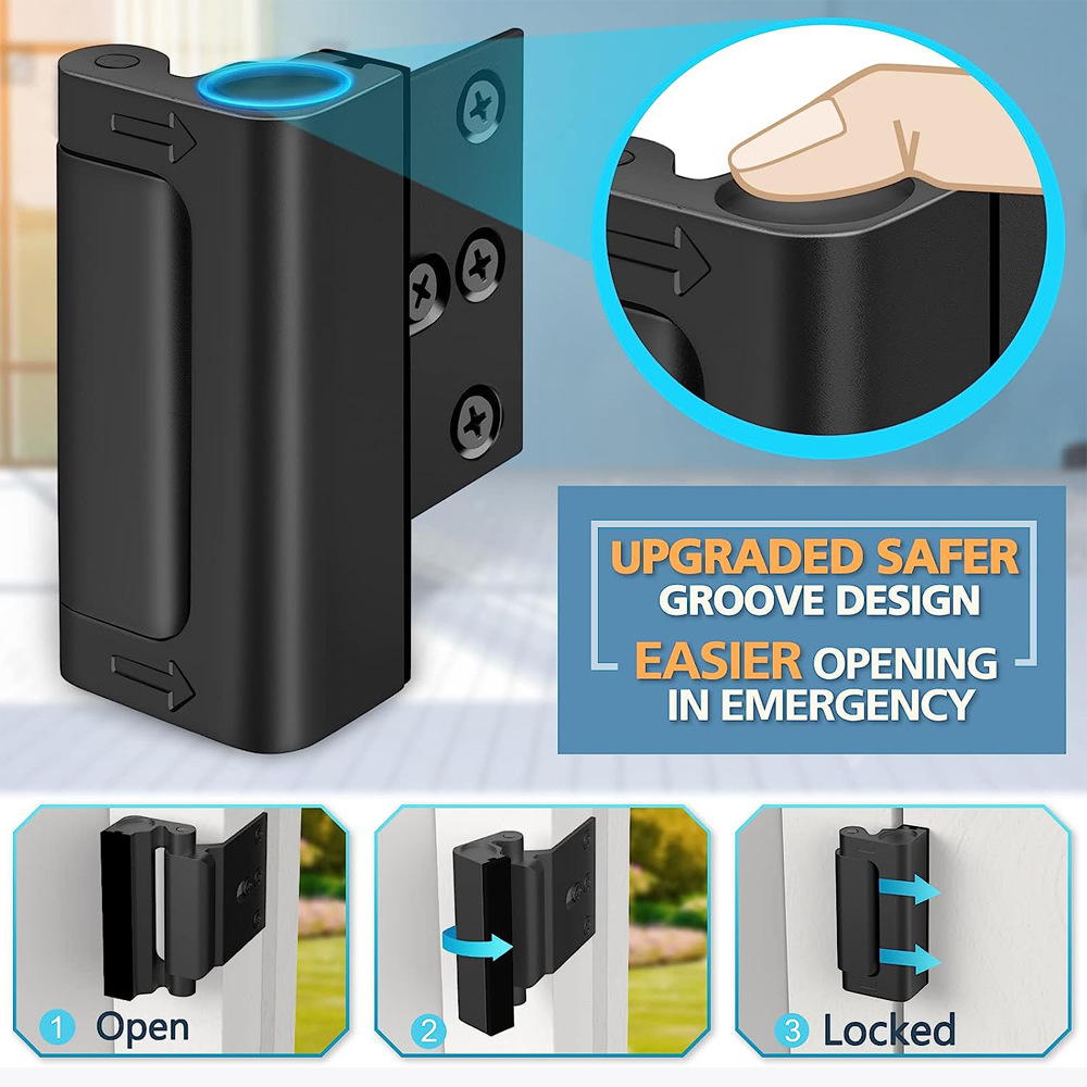 Silver Hotel Style Security Door Lock - Image 4
