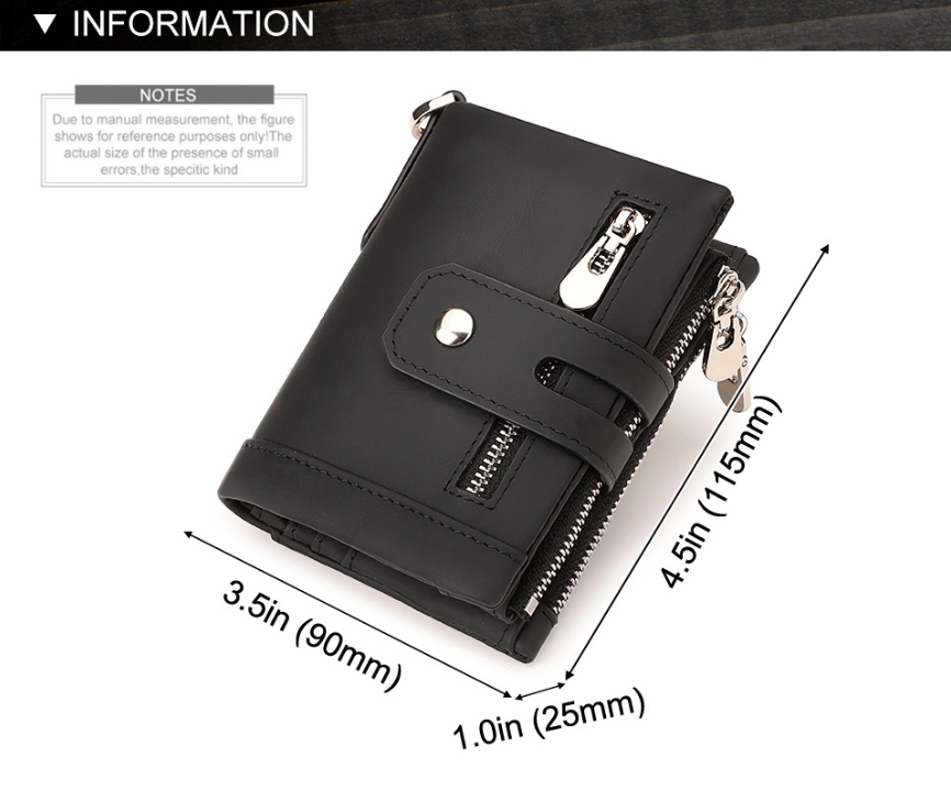 Brown Genuine Leather Mens RFID Trifold Wallet - Image 5