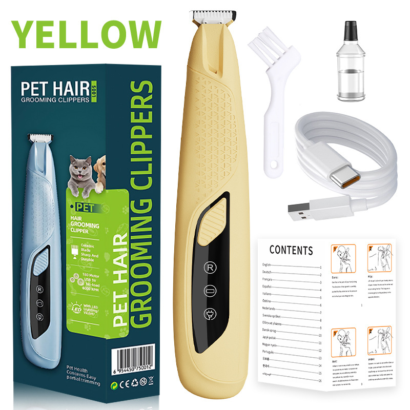 Yellow Precision Pet Paw Trimmer Waterproof