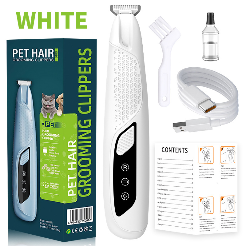 White Precision Pet Paw Trimmer Waterproof