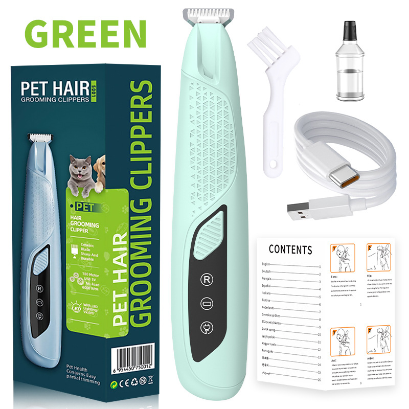 Green Precision Pet Paw Trimmer Waterproof