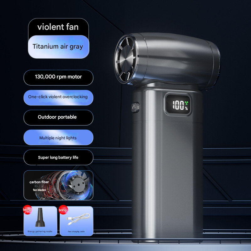 Black Portable Turbo Fan and Air Duster
