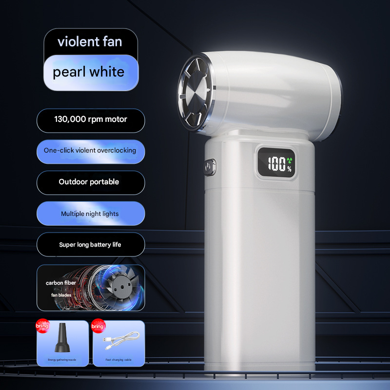 White Portable Turbo Fan and Air Duster