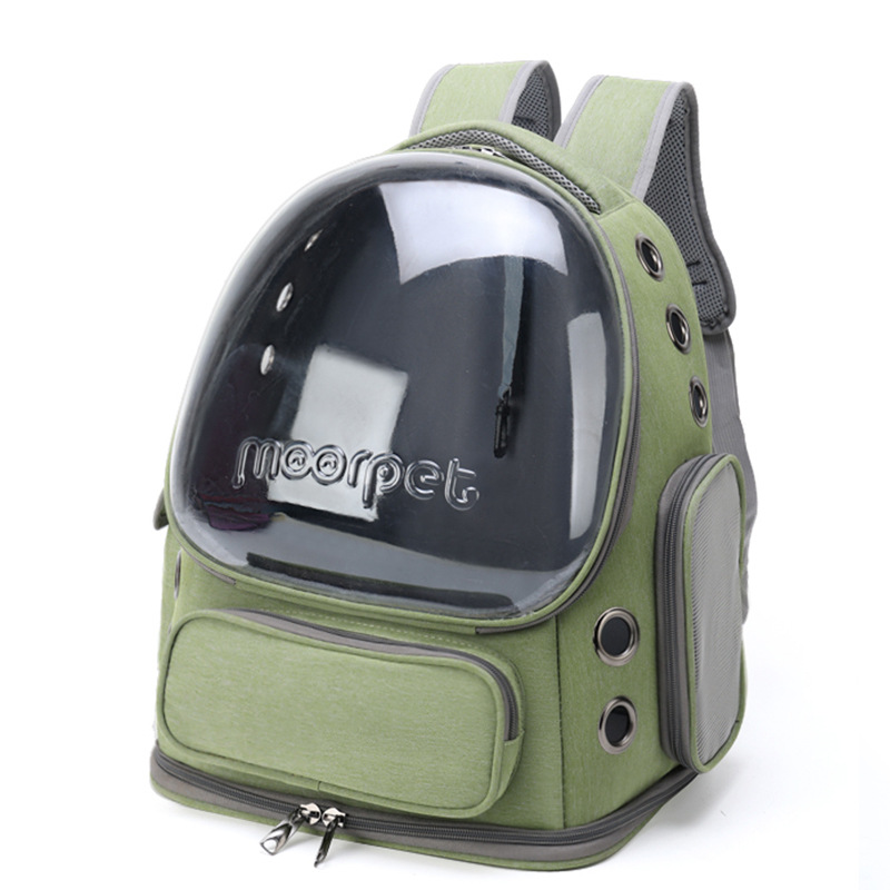 Green Spacious Pet Carrier with Ventilation System & Water-Resistant Design