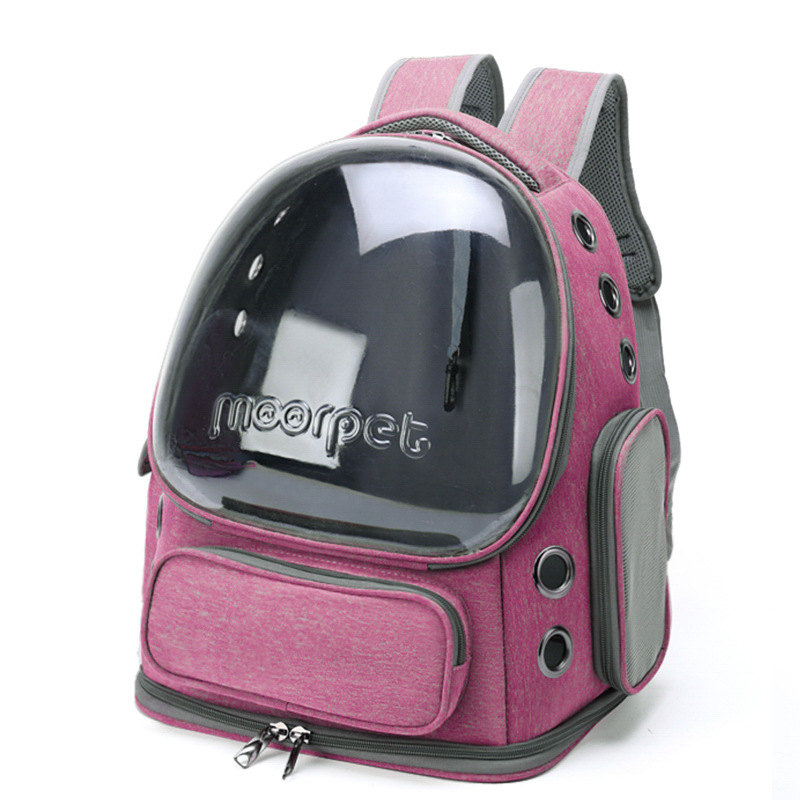 Pink Spacious Pet Carrier with Ventilation System & Water-Resistant Design