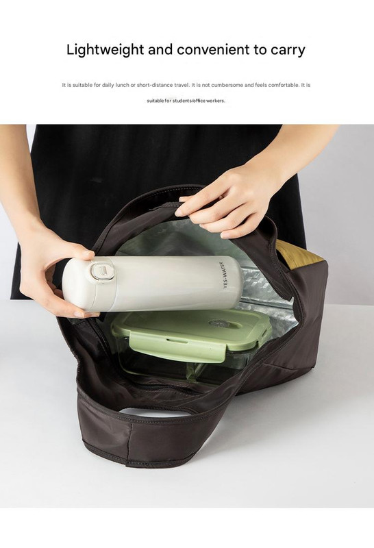 Insulated Lunch Tote Bag Beige - Image 2